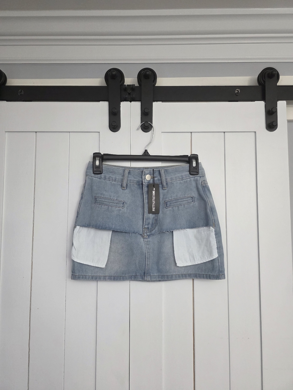 PrettyLittleThing Light Blue Denim Mini Skirt. NEW!